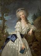 Antoine Vestier Portrait of a Lady with a Book, Next to a River Source oil painting artist